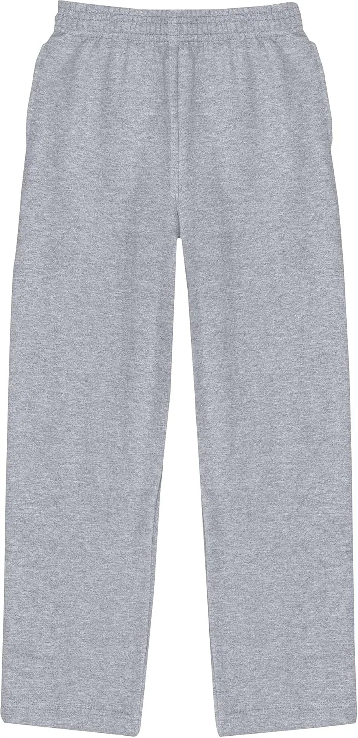 Детские спортивные штаны Hanes EcoSmart с открытыми штанинами, из флиса средней плотности с карманами, Light Steel