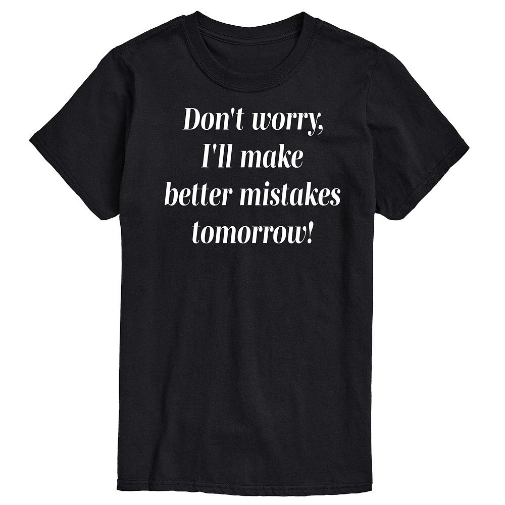 

Мужская футболка с рисунком Better Mistakes Tomorrow Licensed Character, черный