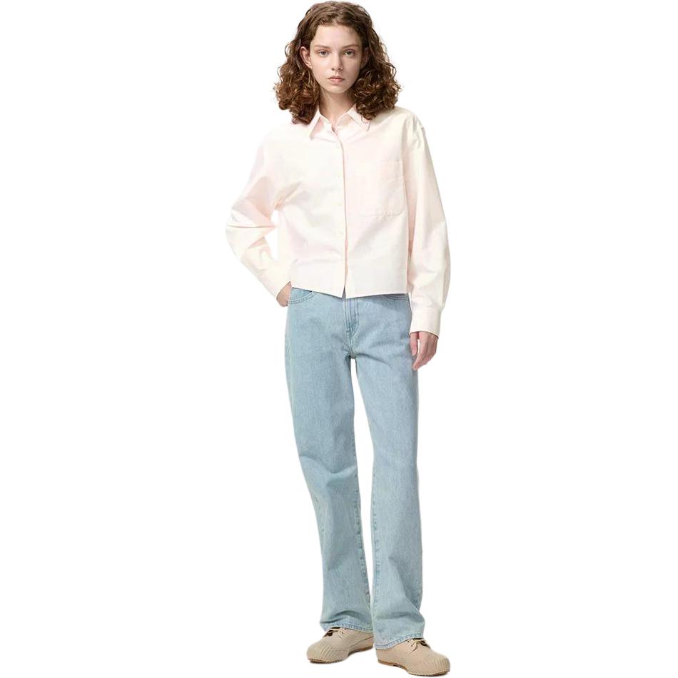 Джинсы Women's Moderate Straight Fit UNIQLO, темно-синий — фото 2