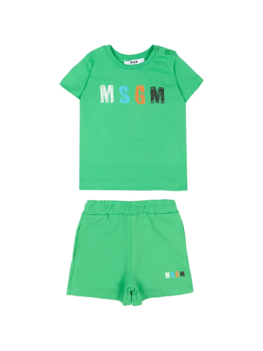 Комплект шорт с логотипом MSGM Kids, зеленый