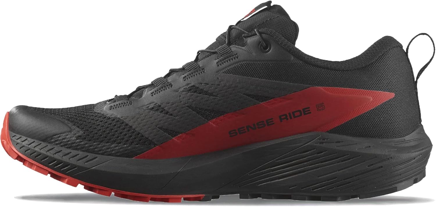 Кроссовки для трейлраннинга Salomon Men’s Sense Ride 5, Black Fiery Red Black — фото 3
