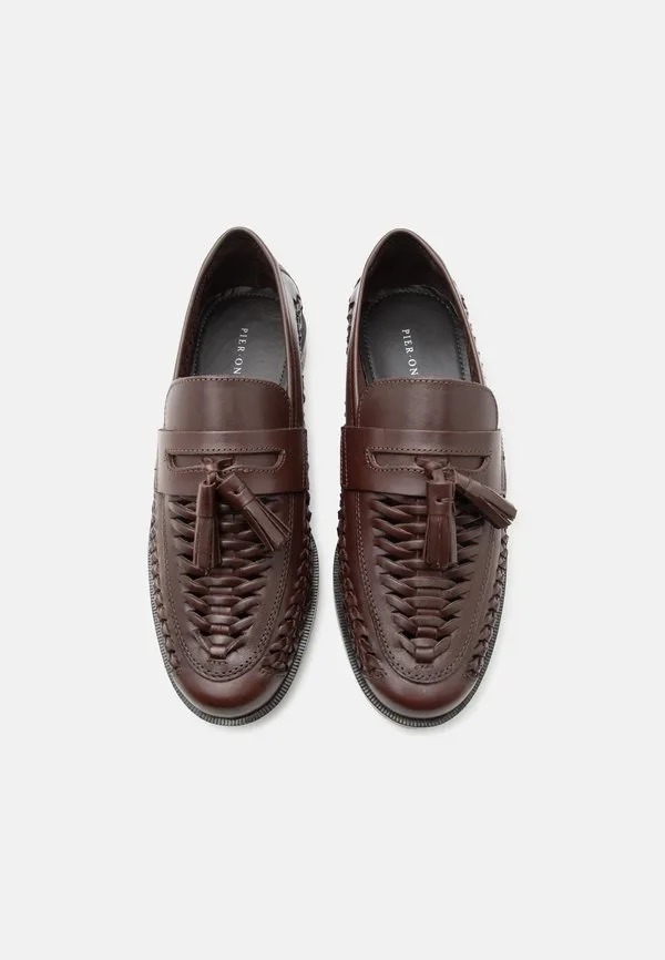 Кожаные слипоны Pier One, Dark Brown — фото 4
