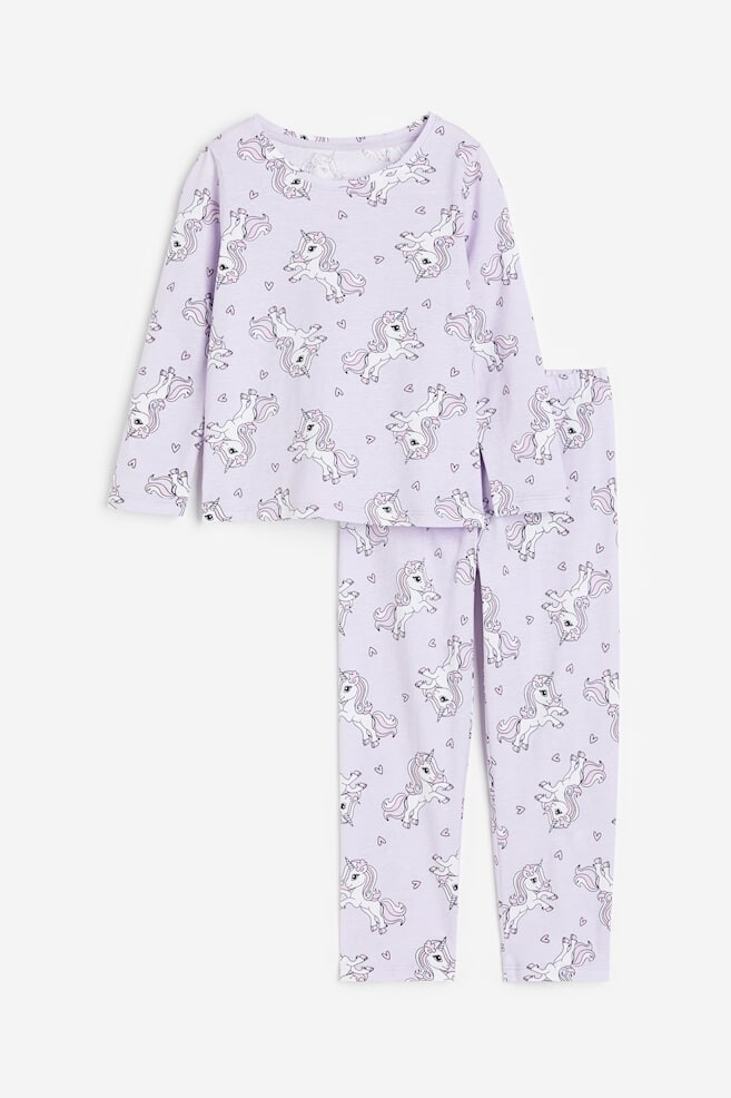 

Пижама из хлопкового джерси H&M, фиолетовый