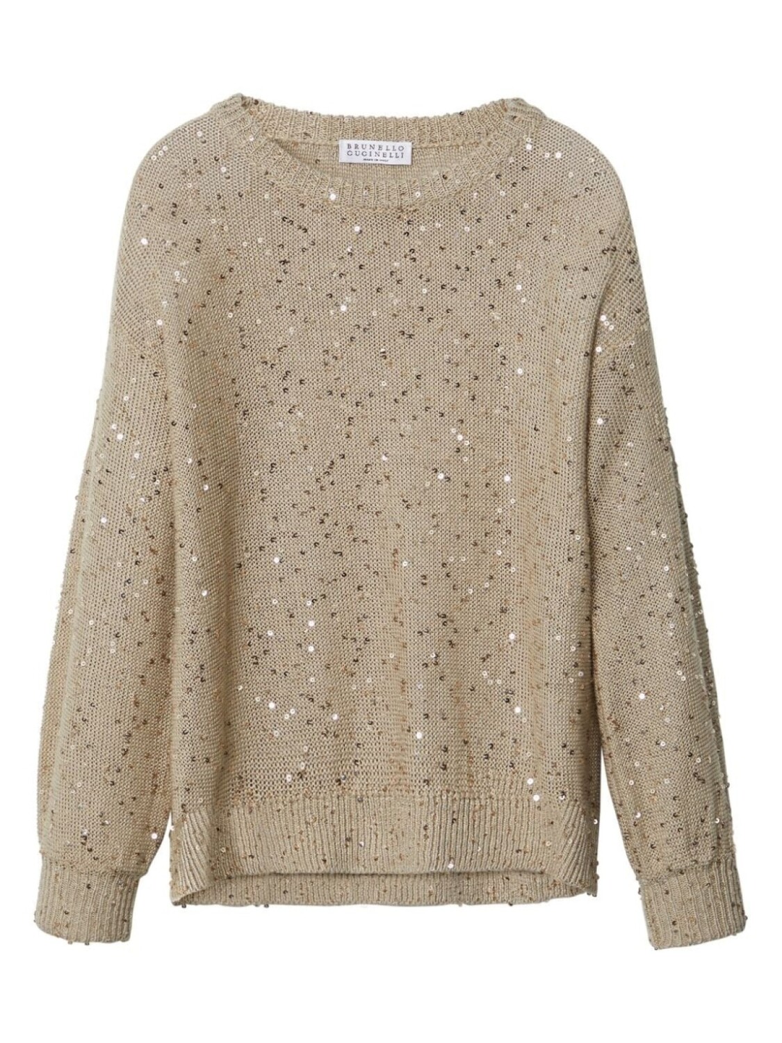 

Brunello Cucinelli Kids блузка с вышивкой пайетками, нейтральный цвет