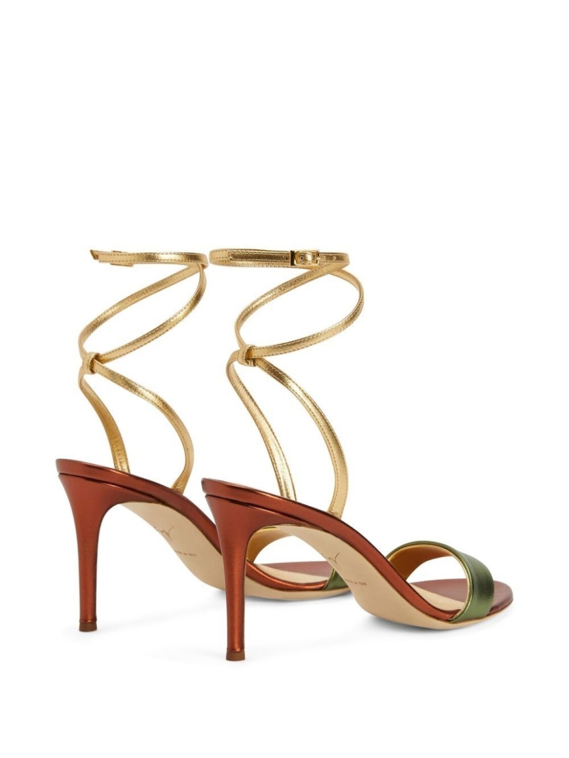 Giuseppe Zanotti босоножки Erwan с эффектом металлик, зеленый — фото 3