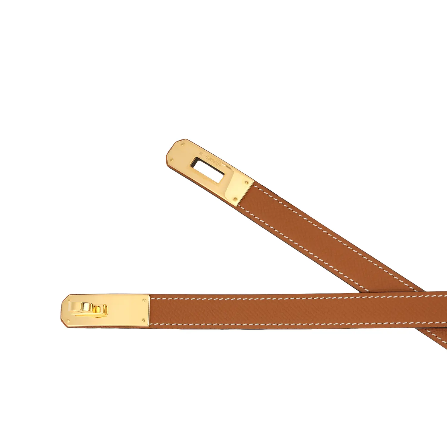 Женский ремень Hermes Kelly, золотисто-коричневый — фото 2