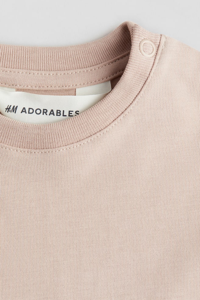 Футболка свободного кроя из хлопка пима H&M, розовый — фото 2