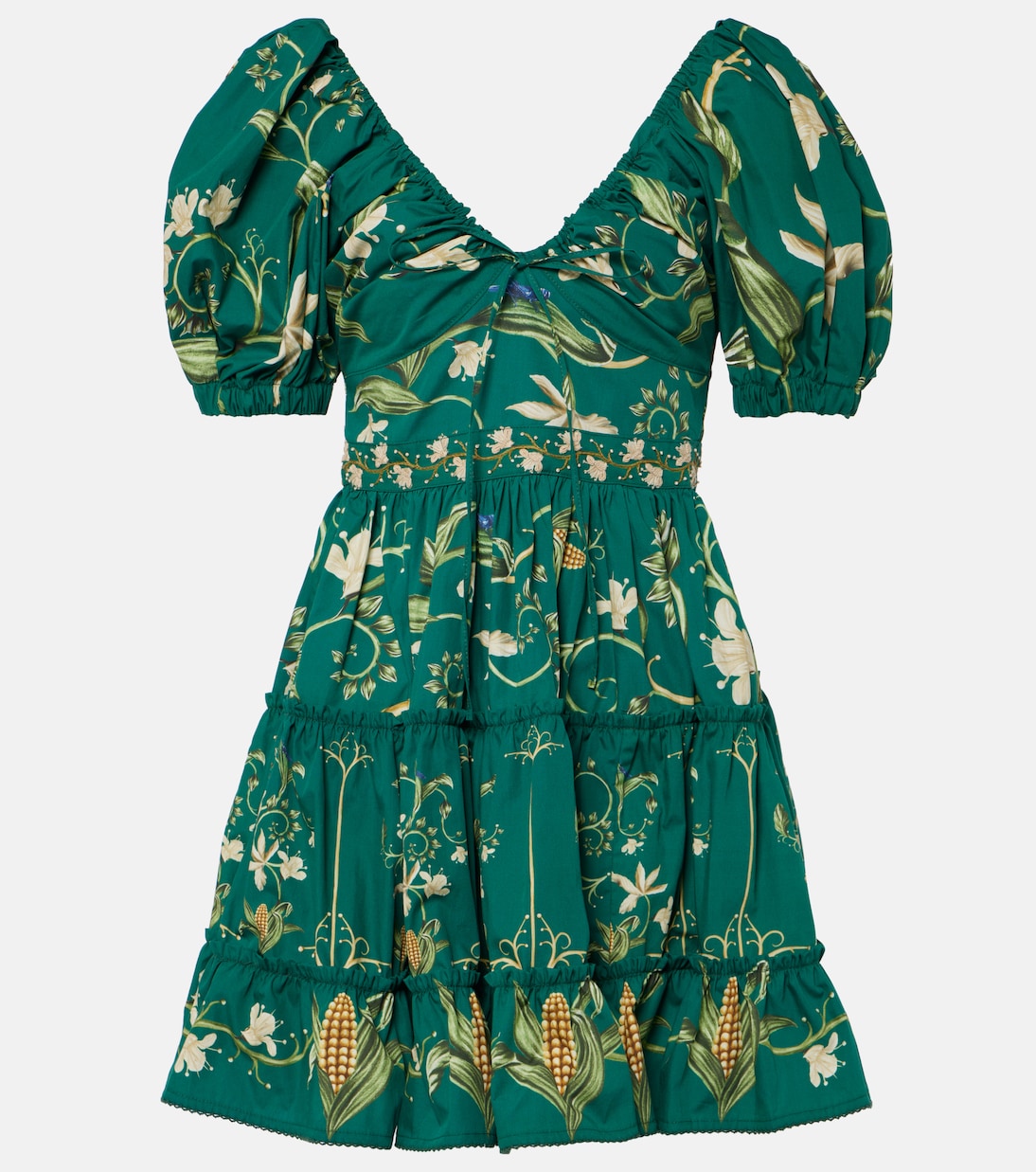 

Мини-платье из хлопка Manzanilla Esmeralda Agua by Agua Bendita, Esmeralda