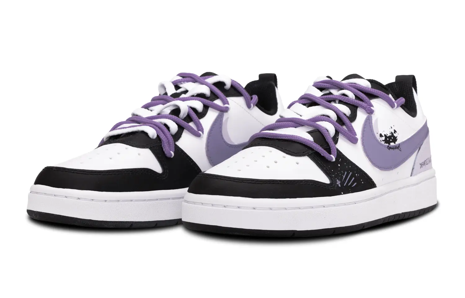 

Кроссовки Nike Court Borough Skateboard Shoes Women's Low-Top White, фиолетовый