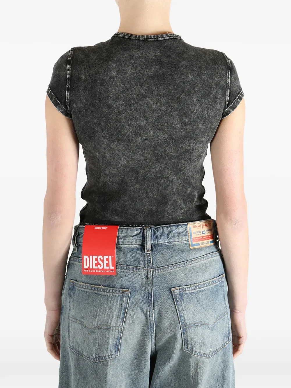 Футболка T-mely с деталями в виде чашечек Diesel, серый — фото 4