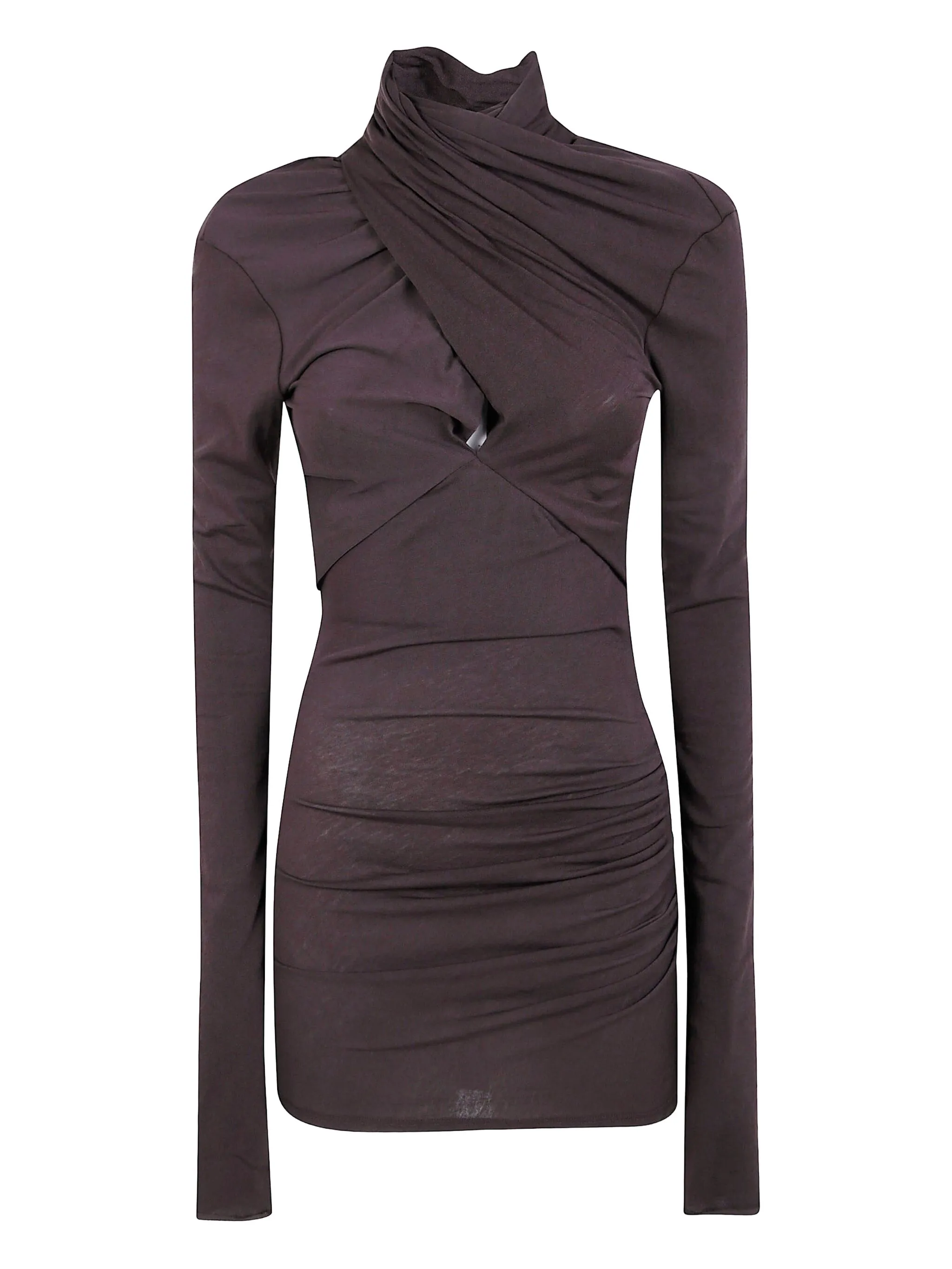 

Топ с высоким воротником и драпировкой Entire Studios, коричневый