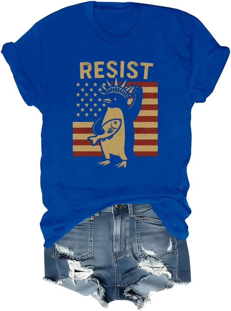 

Футболка Resist Penguin с принтом "Пингвины против тарифов" Finebuy