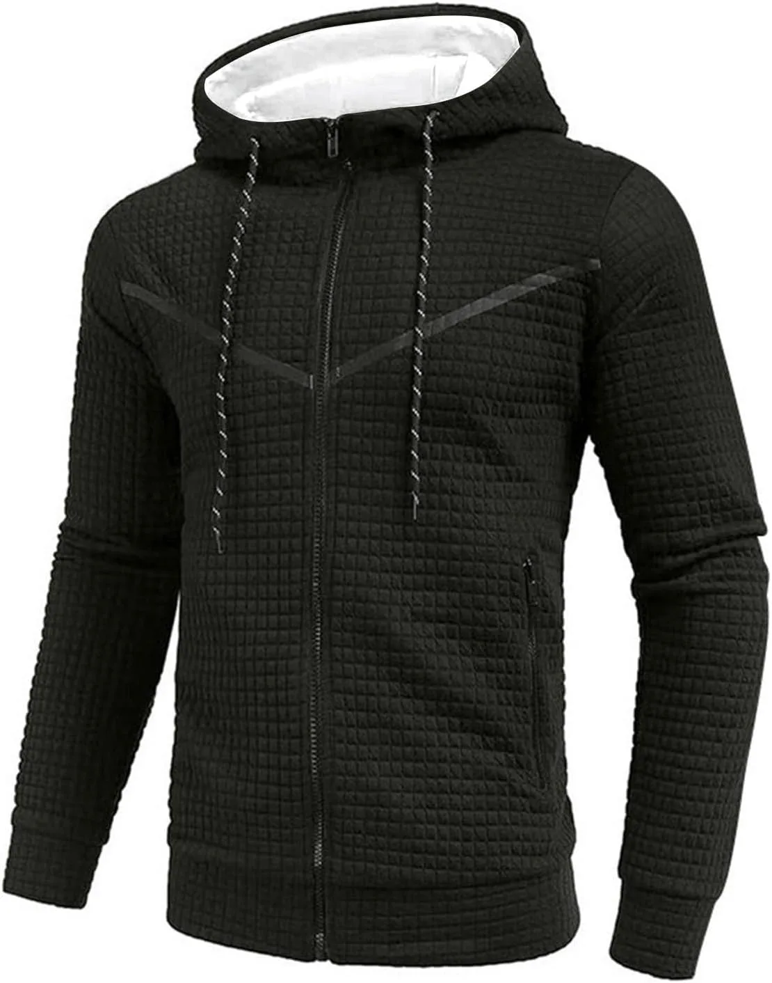 

Мужская толстовка с капюшоном на молнии, легкая, с карманами