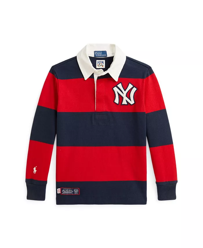 

Футболка в регбийном стиле New York Yankees для малышей и мальчиков Polo Ralph Lauren, синий