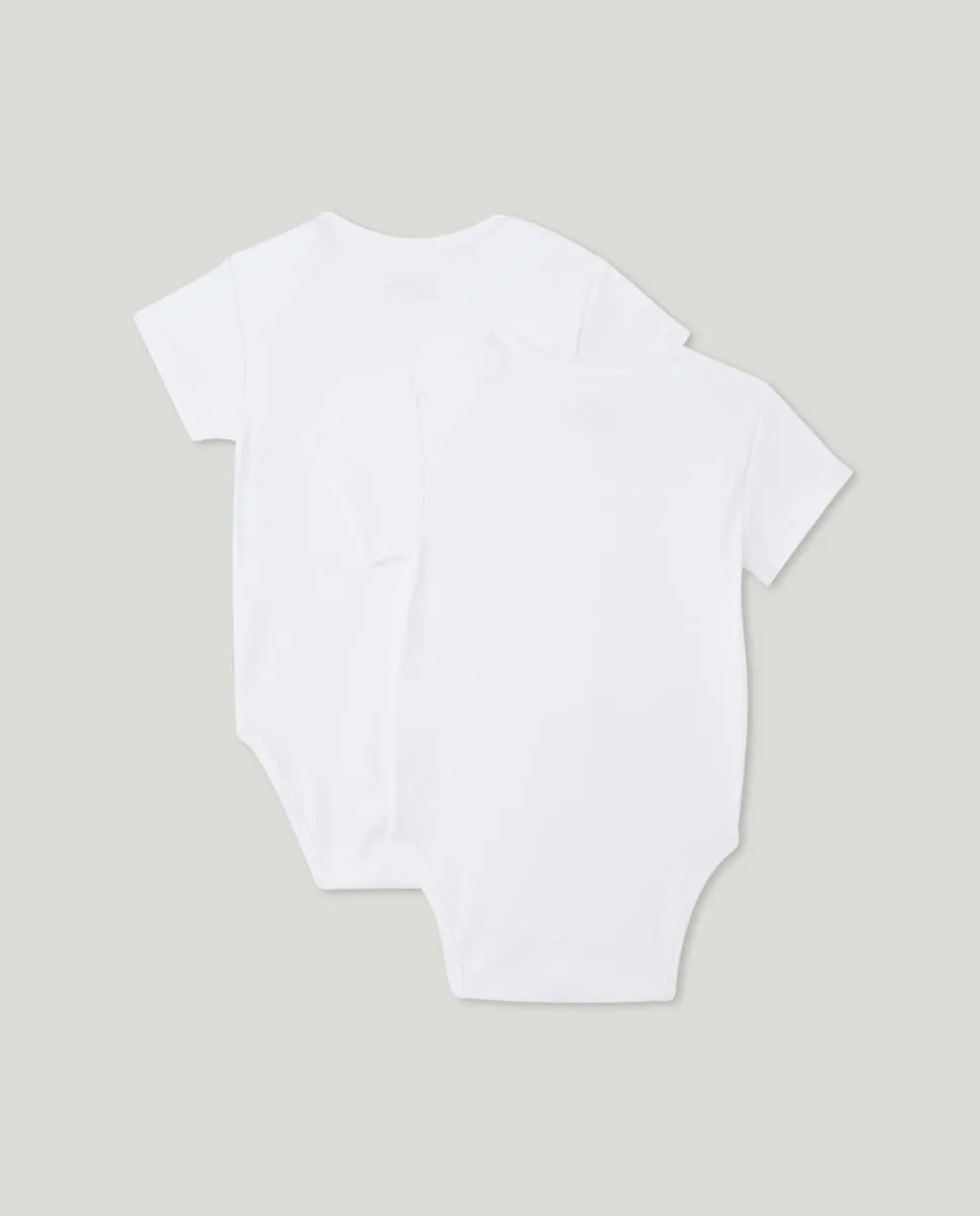 Набор из 2 коротких боди для малыша американского стиля Cotton Juice, белый — фото 2