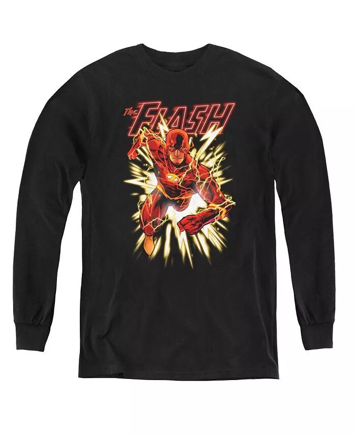 

Свитшот с длинным рукавом Boys of America Youth Flash Glow Justice League, черный