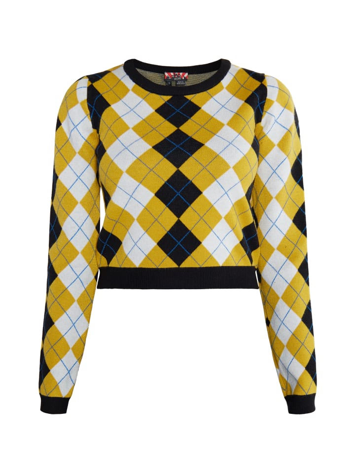 

Женский вязаный свитер черного, белого и разноцветного цветов myMo ROCKS