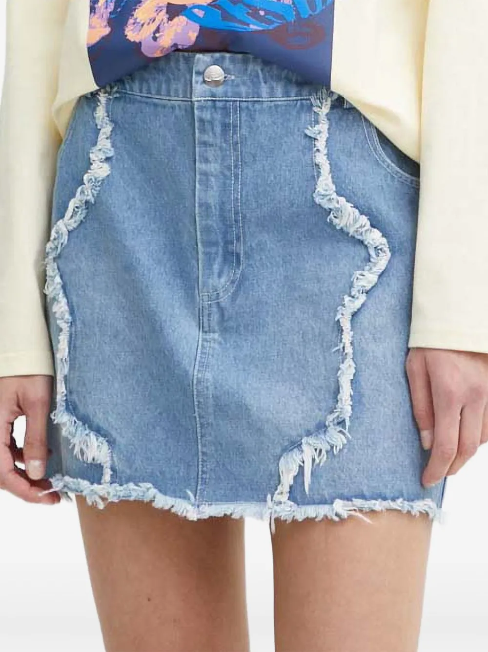 

Джинсовая юбка с необработанным краем Résumé, синий