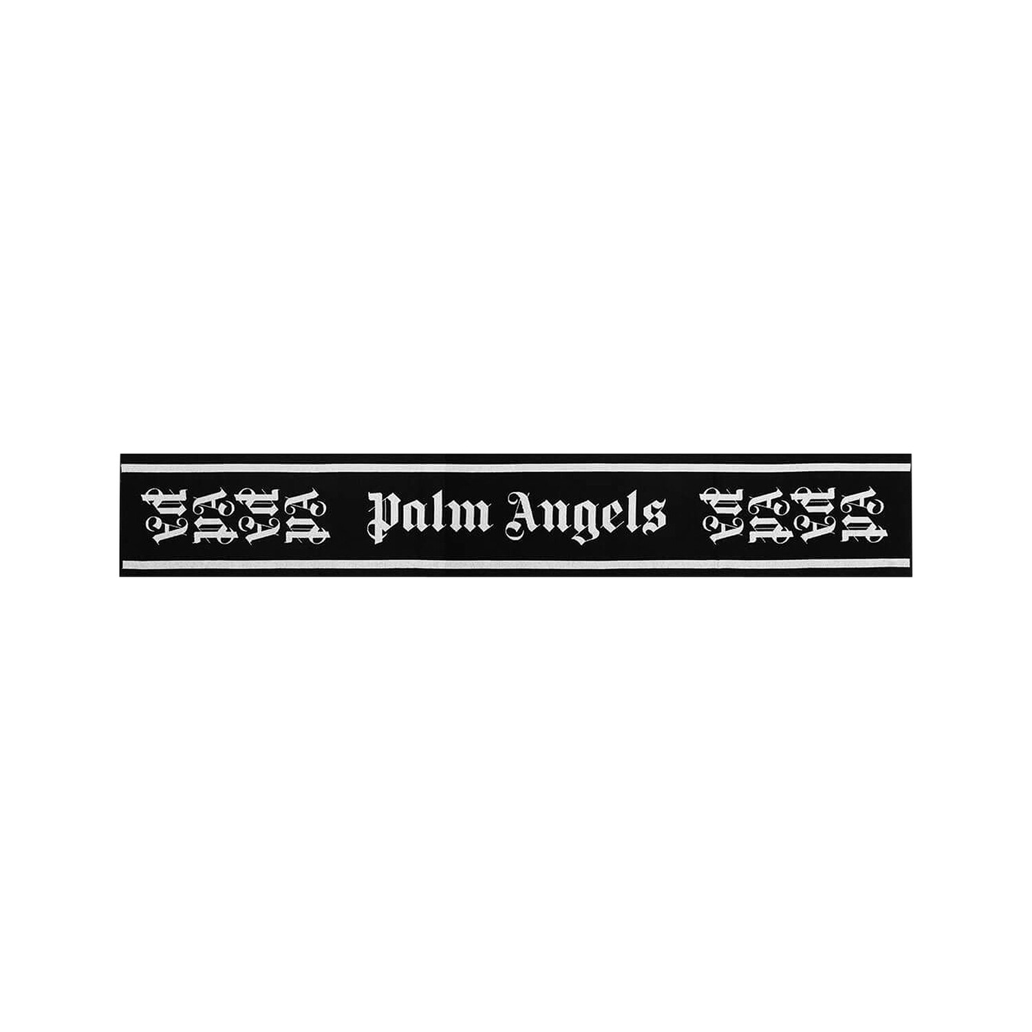 

Шарф Palm Angels с монограммой в готическом стиле, цвет Черный/Белый