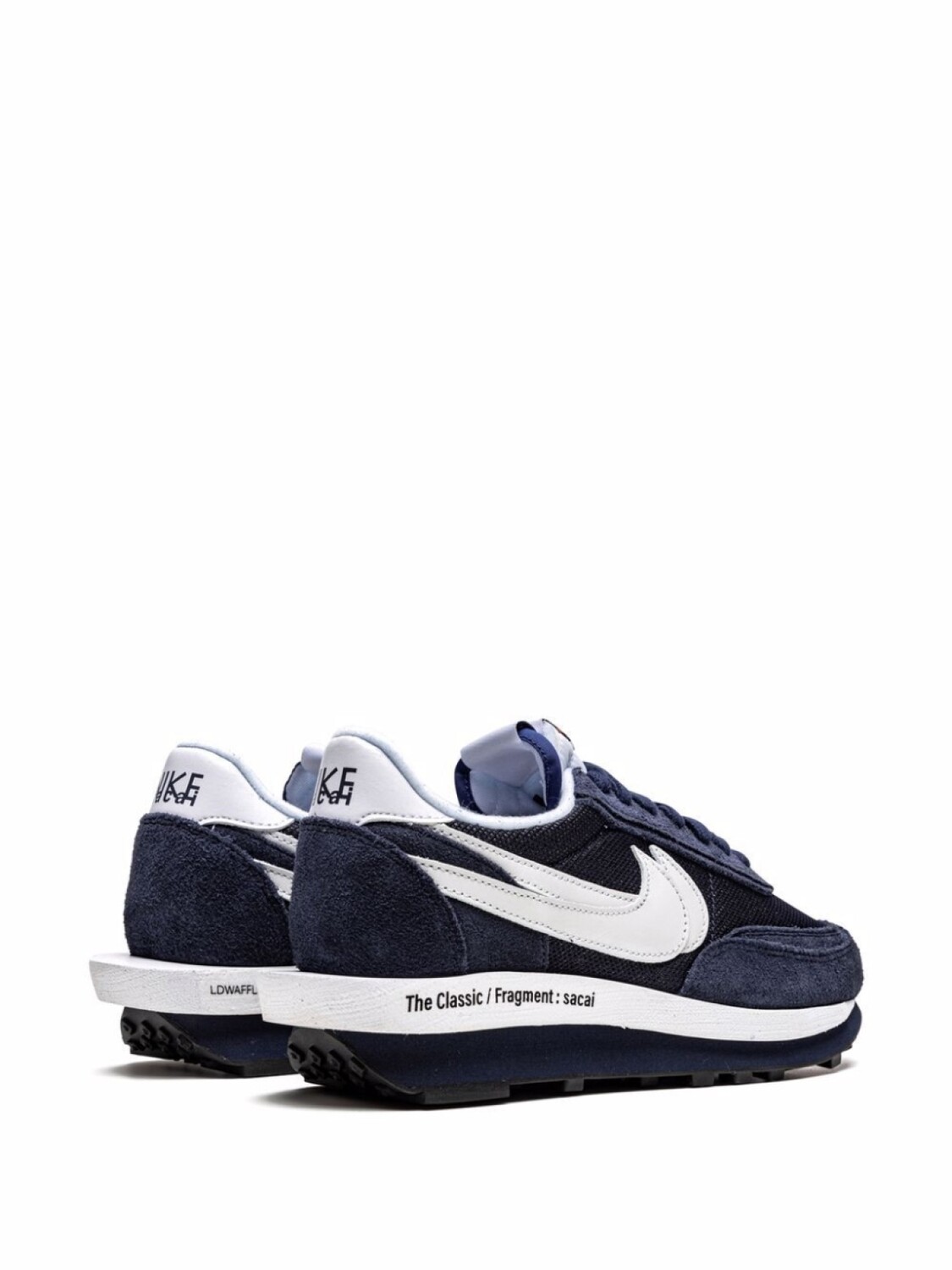 Кроссовки Nike х Sacai х Fragment LDWaffle, темно-синий/белый — фото 3