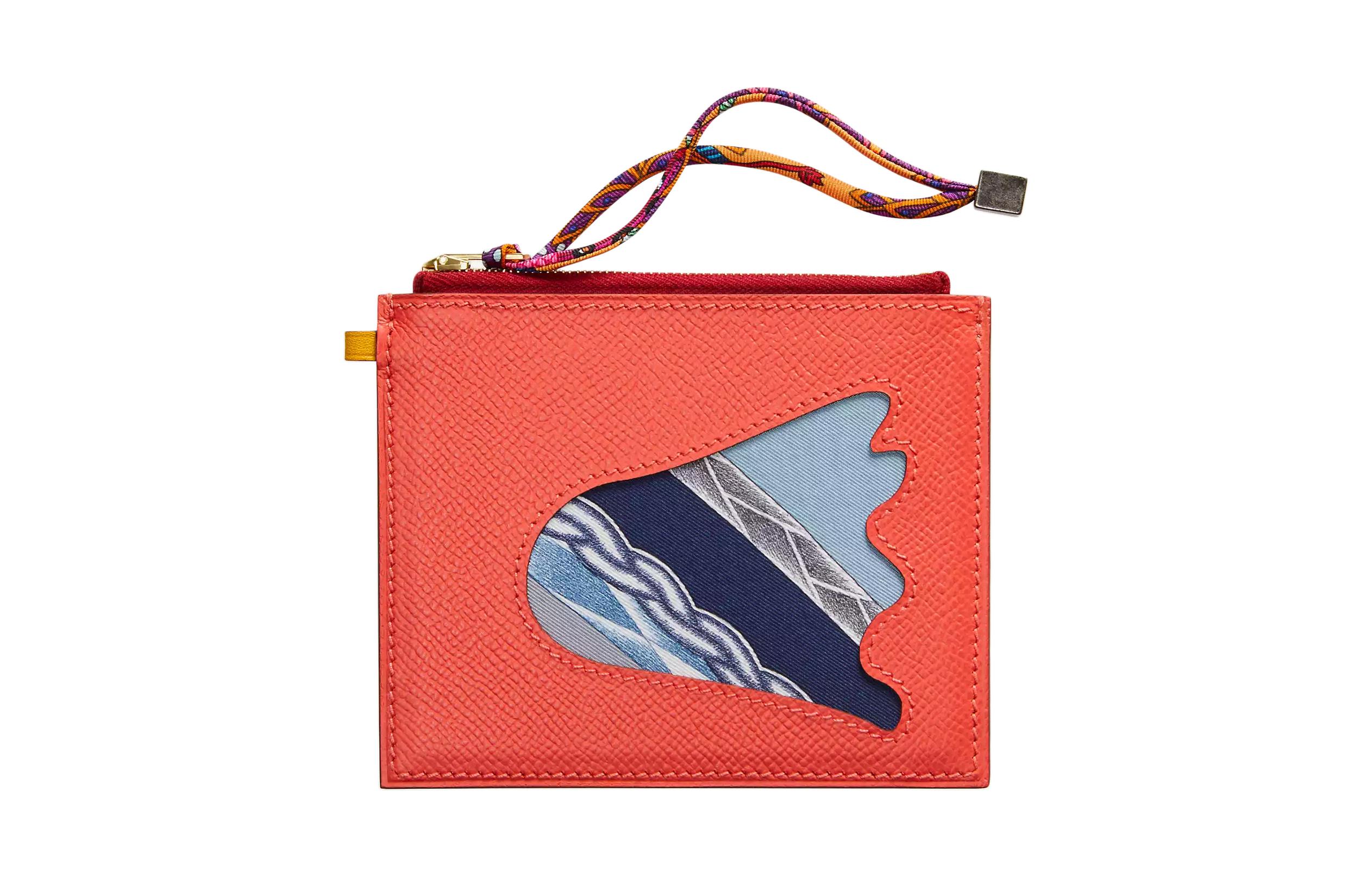 

Кошелёк для монет из телячьей кожи женский розовый HERMES