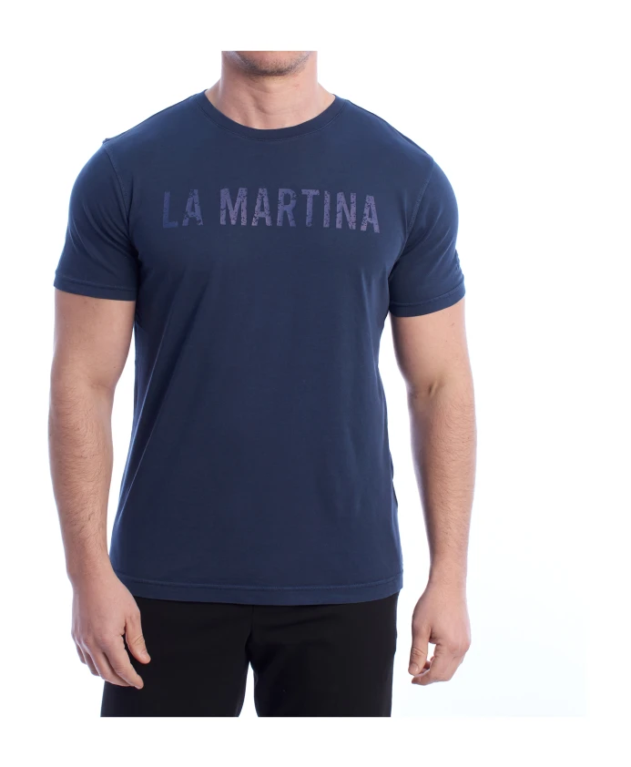 

Мужская футболка с коротким рукавом и классическим дизайном. La Martina, синий