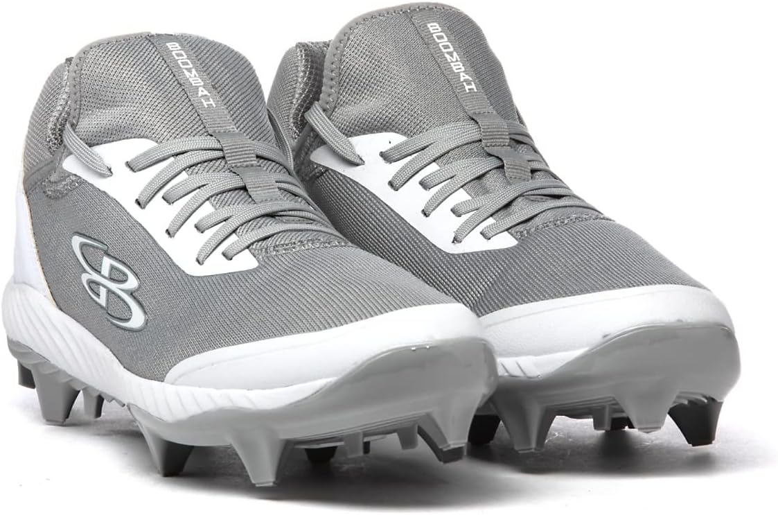 Мужские бутсы Boombah Raptor с формованными шипами - несколько вариантов цвета - разные размеры, белый/серый — фото 4