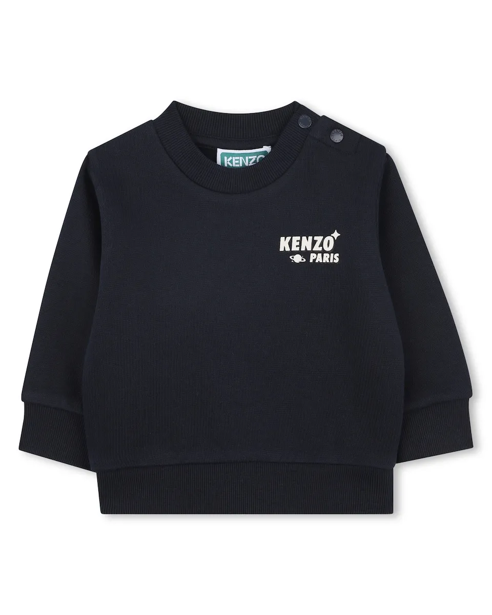

Детская толстовка из хлопка голубого цвета Kenzo Kids