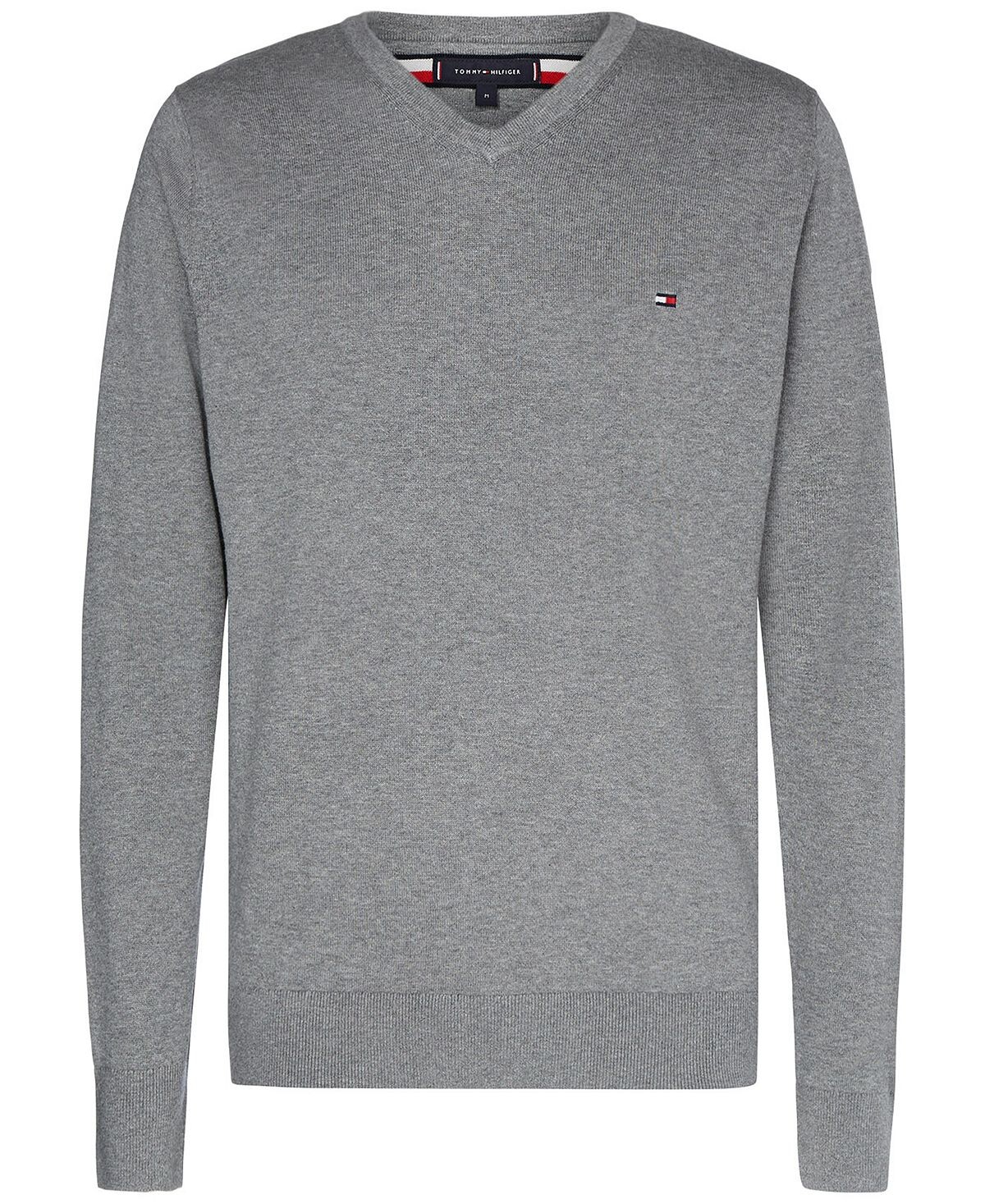 

Мужской однотонный свитер с v-образным вырезом Essential Tommy Hilfiger