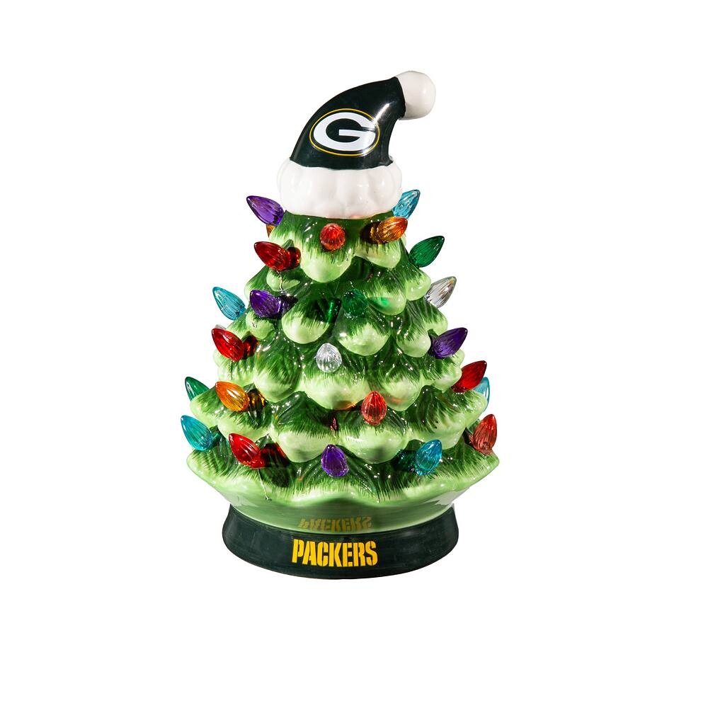 

Evergreen Enterprises 8-дюймовая светодиодная керамическая рождественская елка Green Bay Packers, зеленый