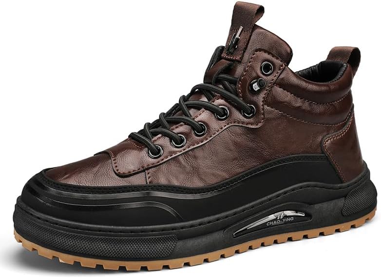 

Мужские высокие кроссовки Boxpopla из кожи с узором под крокодила, модные повседневные легкие водонепроницаемые спортивные обувь, хаки