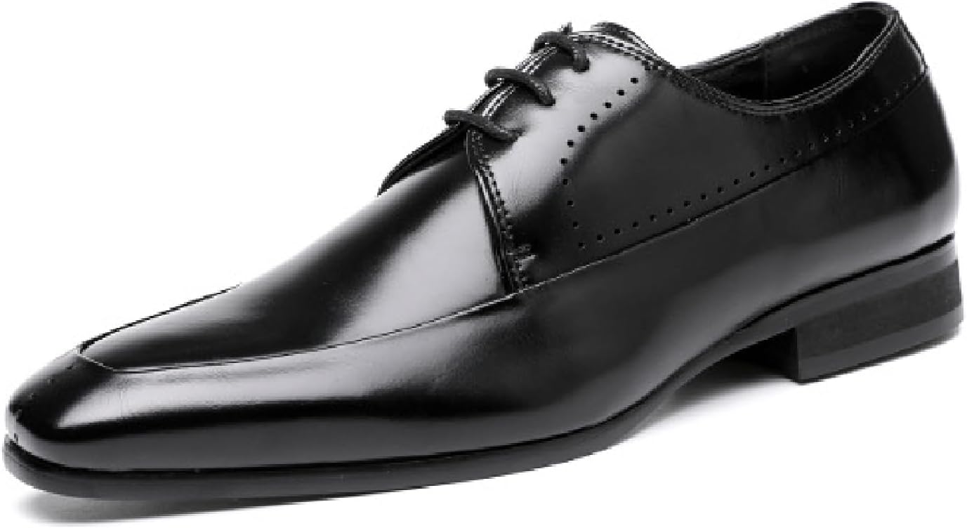 

Мужские кожаные оксфорды с квадратным носком, классические удобные туфли на шнуровке, низкий каблук, свадебные и деловые дерби Lvomu, черный