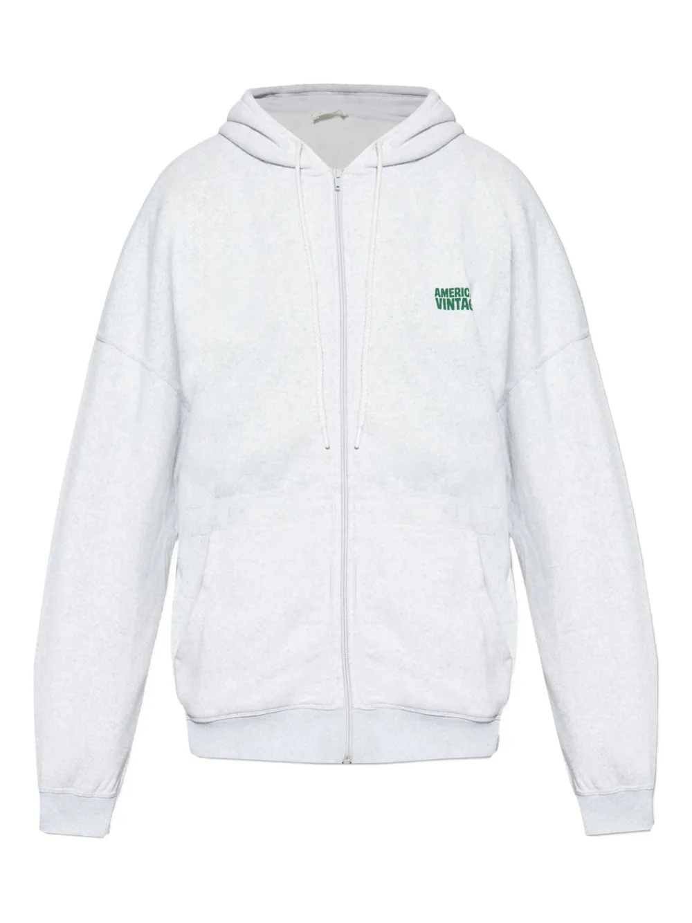 

Худи на молнии с вышитым логотипом American Vintage, серый