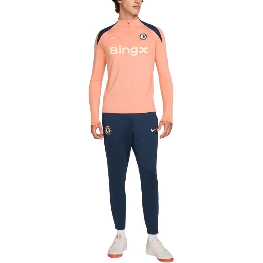 Nike Chelsea FC Dri Fit вязаные спортивные штаны мужские Obsidian/Apricot Agate/Guava Ice — фото 3