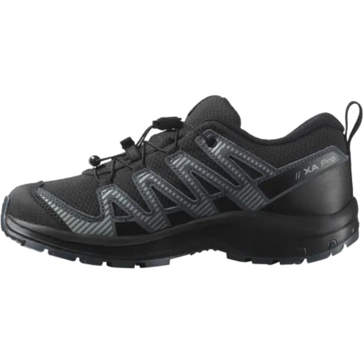 SALOMON Xa pro 3d v8 нескользящие износостойкие низкие детские беговые кроссовки black для подростков — фото 4
