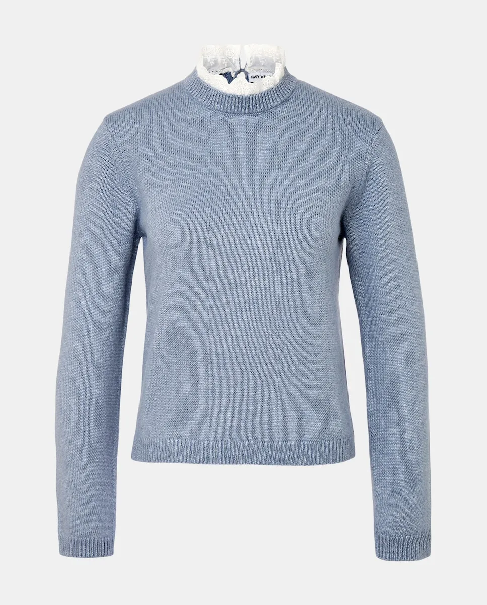 

Женский однотонный джемпер с круглым вырезом Easy Wear, индиго