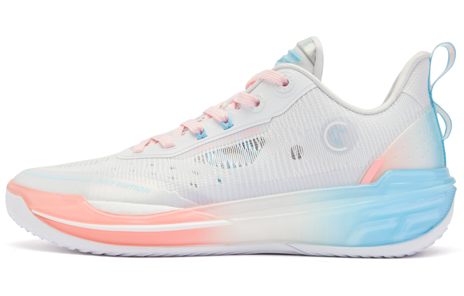 

FE2.0 South Beach Непарные низкие Q-KUNGFU TURBO баскетбольные кроссовки мужские розовые голубые QIAODAN, энергичный розовый голубой водяной