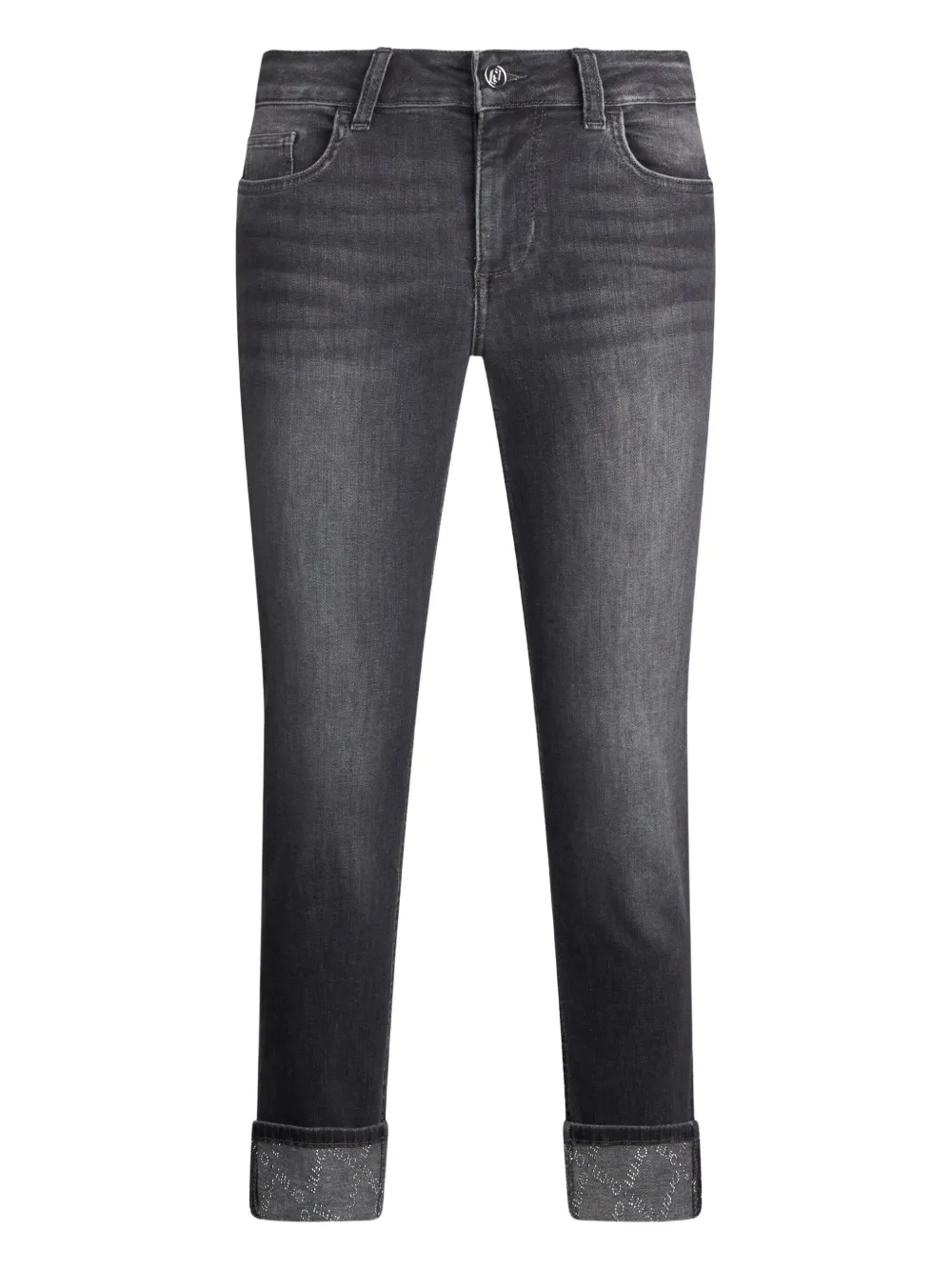 

Джинсы с подворотами и логотипом LIU JO, серый