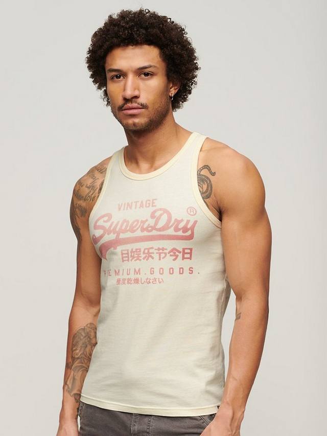 

Классический жилет с винтажным логотипом heritage Superdry, кремовый