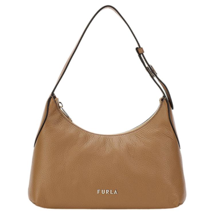 

Сумка через плечо Danae Cow Leather HOBO, женская маленькая сумка через плечо, карамельная Furla, basic set (bag+dust bag)