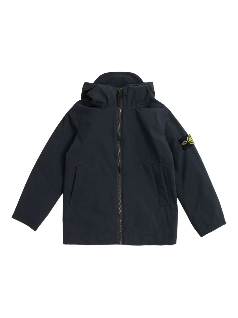

Куртка на молнии с капюшоном Stone Island Junior, черный