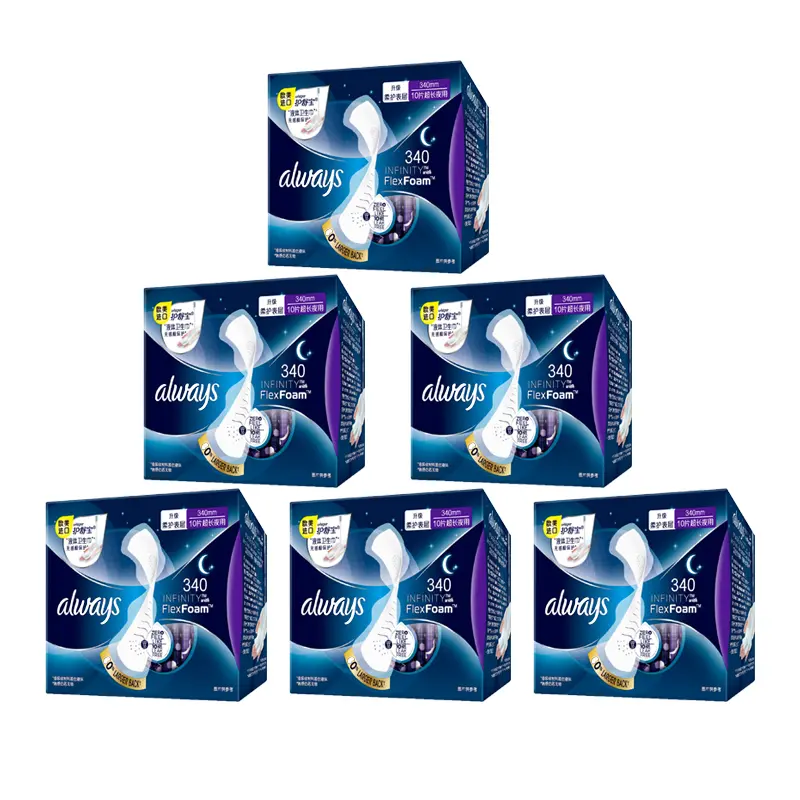 

Гигиенические прокладки Always Extra Long Night Use, жидкие, бережно воздействуют на кожу, 340 мм * 2 коробки Whisper, extra long night use liquid sanitary pads 340mm*6 boxes