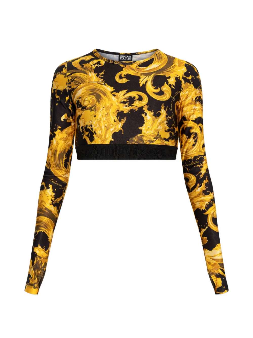 

Топ с длинными рукавами и узором Versace Jeans Couture, желтый