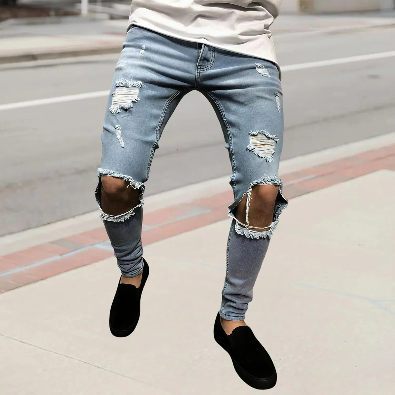 Джинсы карго Slim Fit Light Blue — фото 4