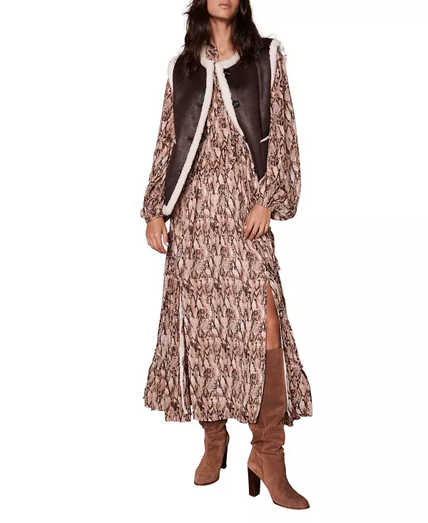 

Женское миди-платье с принтом под змеиную кожу Mint Velvet, мультиколор