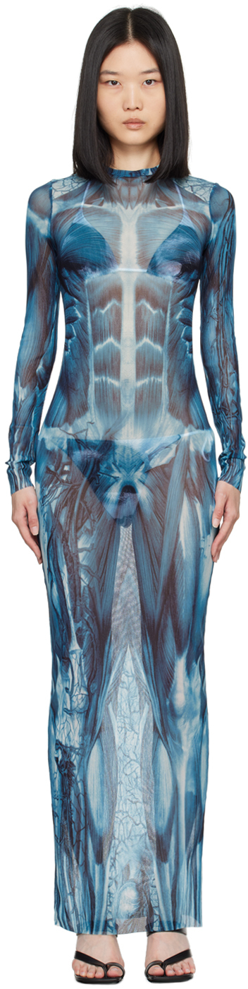 

Синее платье 'The ecorche' axi Jean Paul Gaultier