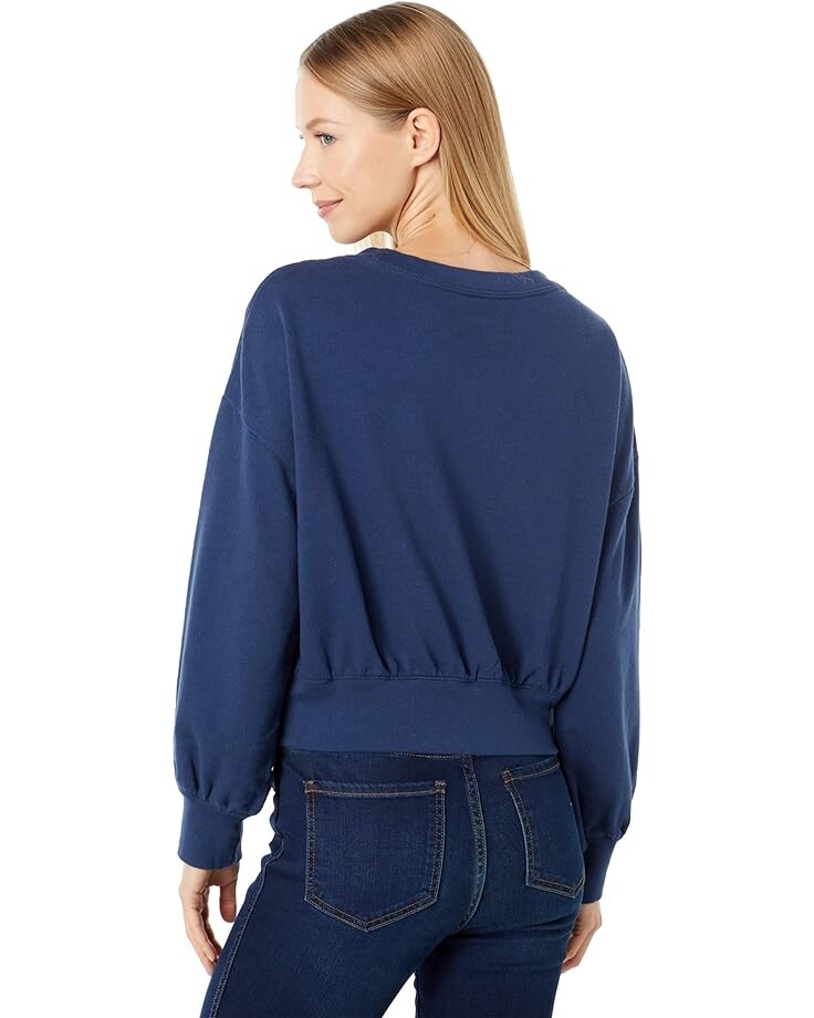

Толстовка Lauren James Memphis Tigers Cropped Crew Neck Sweatshirt, темно-синий