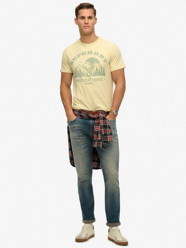 Футболка с графическим рисунком lo-fi outdoor mono свободного кроя с коротким рукавом Superdry, цвет Laguna Yellow Marl — фото 3