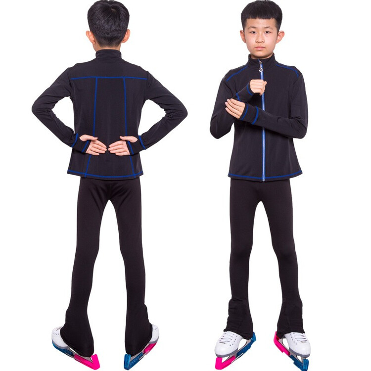 

ICE WING SNOW LION Тренировочный костюм для фигурного катания, всесезонный, высокоэластичный дышащий, для мальчиков, синий (летняя тонкая версия), XXXL