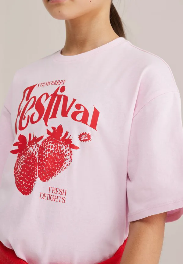 Футболка с принтом We Fashion, Light Pink — фото 3